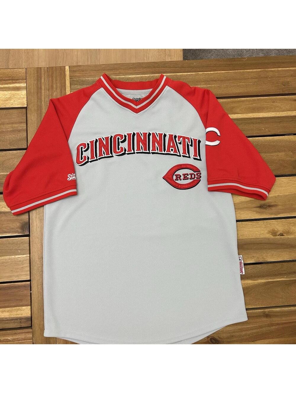 Stitches MLB Cincinnati Reds Mesh Pullover Jersey Shirt Embroidered Medium